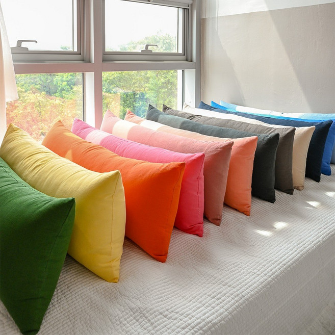 올리비아 린넨 사각 바디필로우, 차콜35