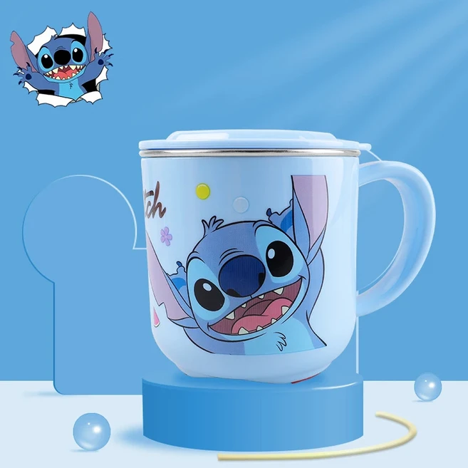 애니메이션 Lilo & Stitch 냉동 엘사 우유 컵 뚜껑 20ML 스테인레스 스틸 워터 Anti-fall 가정 아이 귀여운, 06 stitch