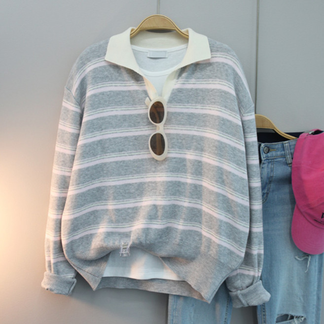 달콩 여성 봄니트 오버핏 알파단가라카라니트