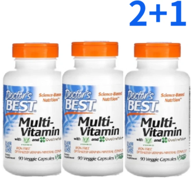 2+1 닥터스베스트 멀티 종합 비타민 미네랄 복합체 루테인 칼슘 베지캡슐 90정 3통 - 쿠팡