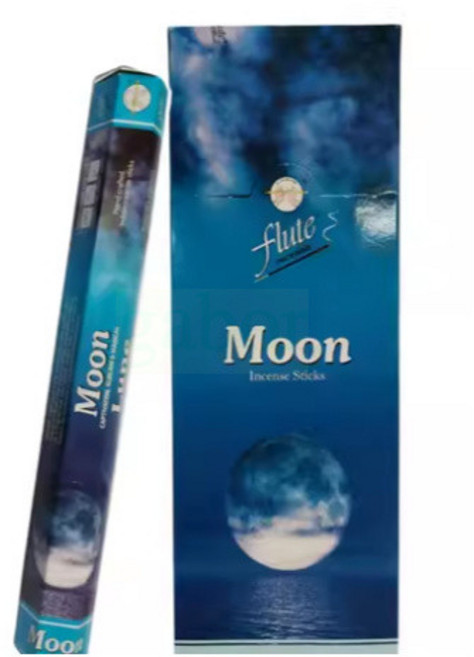 雨林薰舍 India Flute 線香 塔香 倒流香 錐香 招財香 臥香香, Moon(月亮),六角盒1入/18~20支, 月亮