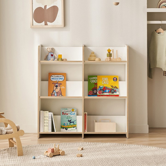 삼익가구 NEW 키디즈 어린이 아동 책장 교구장 책꽂이, 02. 화이트, 850 3단 더블 책장
