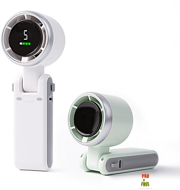 [두손 자유] 터보젯 핸디 선풍기 손풍기 경량 휴대용, 화이트