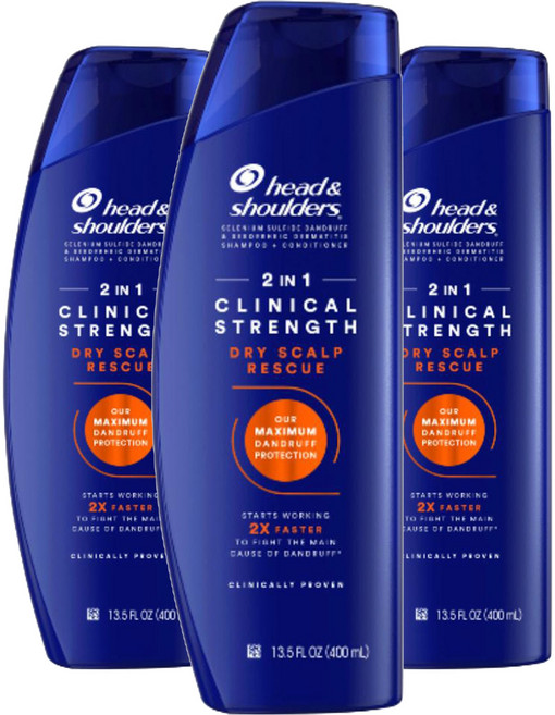 헤드앤숄더 2인1 클리니컬 스트렝스 드라이 스칼프 레스큐 샴푸, 3개, 400ml