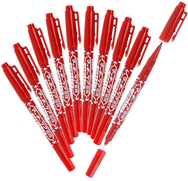 제브라 유성펜 맥키케어 극세 리필 타입 빨간색 10개 BYYTS5R