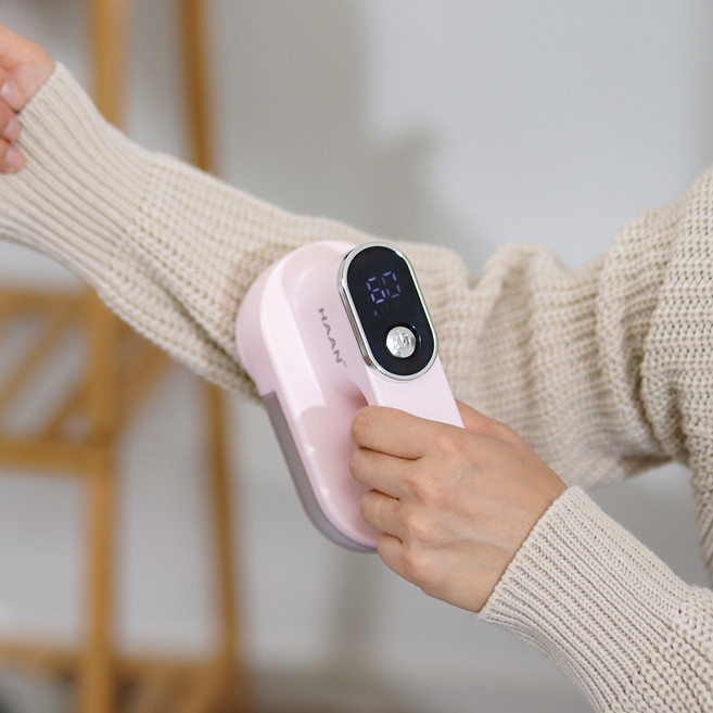 HAAN 쉽고빠른 6중날 세탁소 전문가용 유무선겸용 보풀제거기 핑크가정용 휴대용 보플제거기, 단품, 단품