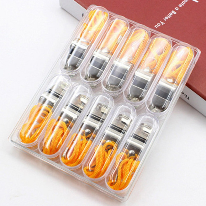 알파 호루라기 호신용 운동경기 휘슬, 10개, 실버