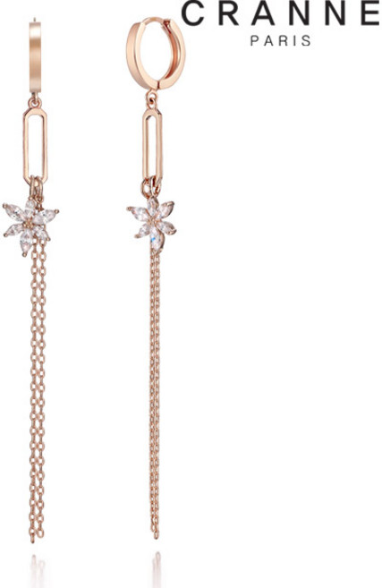 [끄란느] 14K GF 플라워 드롭 원터치 귀걸이 C24EGP142