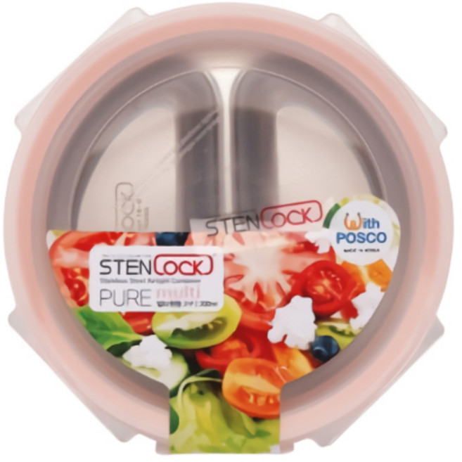 스텐락 퓨어 멀티 스텐 찬통 나눔 밀폐용기 칸칸이 원형 찬합 1호 200ml, 1개, 션턕욥션!!