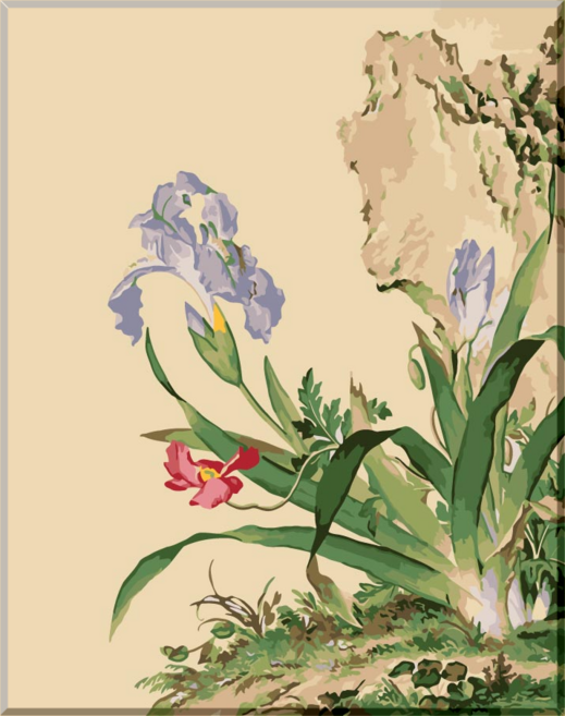 모모픽스페인팅 DIY명화그리기 40x50cm I랑샤이닝 붓꽃 물감2배