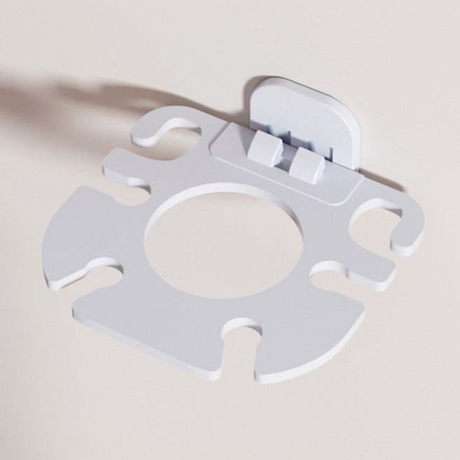 무타공 간편 칫솔걸이 6구 욕실 홀더 접착형 부착형, 1개, 흰색 4입