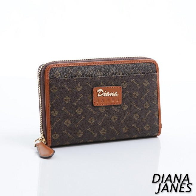 Diana Janes 經典LOGO 牛皮時尚零錢夾(大)