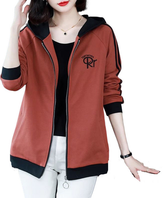 ROYALBELLE 여성 엄마옷 자켓 긴팔 맨투맨 후드 외투 빅사이즈 상의 V11719