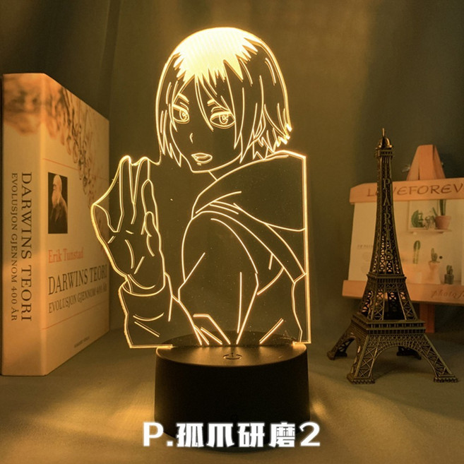 하이큐!! 애니메이션 피규어 7컬러 스탠딩 라이트 터치 무드등 조명 장식, 1개, 1개