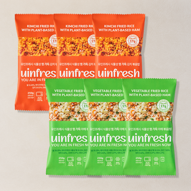 유인프레시 식물성 햄 가득 야채/김치 볶음밥 각 3팩