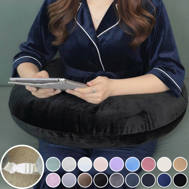 륀레브 어깨편한 대형 18색상 팔 받침 허그 쿠션 독서 학생 성인 침대 스위치 게임 게이밍 리딩 C형 U형 푹신한 북 용 스터디 소파 바나나 초승 달 걸이 베드 받이 솜 포함 의자, 제트 블랙