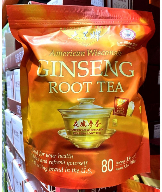 太子牌 威斯康辛花旗蔘茶 80茶包 美國威斯康辛州, 1個, 貨運宅配