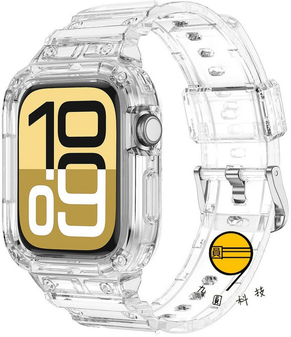Apple Watch 錶帶 適用於 Apple Watch 9/8/7/6/SE 42/46mm, 純透明-亮面卡西歐,42mm（S11/S10）通用, 1個