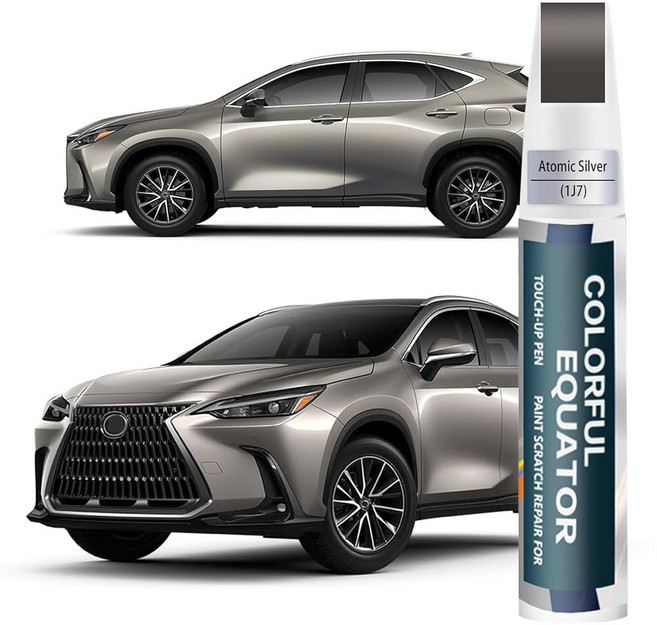 저명한 화이트 펄(085) 렉서스용 터치업 페인트 자동차 페인트 펜 스크래치 수리 투인원 터치업 페인트 깊은 스크래치를 위한 프리미엄 자동차 스크래치 리무버, 1 Atomic Silver(1J7) for 2024, 1개