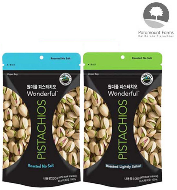 원더풀 피스타치오 가염 300g +무염 300g, 2개
