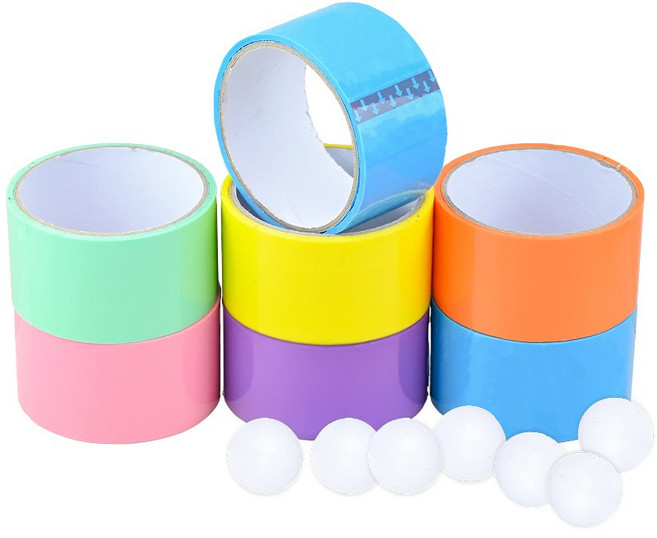 7+7 KC인증 비비드 테이프볼 만들기 테이프공 4.8cm 7개입 스타트볼 세트, 1세트