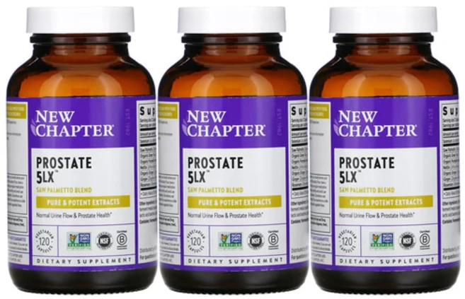 뉴챕터 프로스테이트 Prostate 5LX 베지 120캡슐 x3 셀레늄 셀레니움 쏘팔메토, 120정, 3개 - 쿠팡