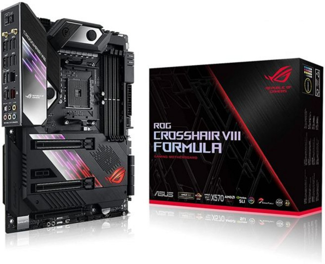 ASUS ROG X570 크로스헤어 VIII 포뮬러 AM4 Zen 3 Ryzen 5000 및 3세대 ATX 마더보드 PCIe 4.0 내장 WiFi 6 802.11ax 5Gbp, ASUS ROG X570 크로스헤어 VIII 포뮬러 A, 1개