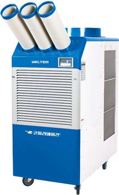 웰템 국산 산업용 업소용 코끼리 에어컨 이동식 냉방기, 3_3구, 245m[74평형] 26700W 터미널타입