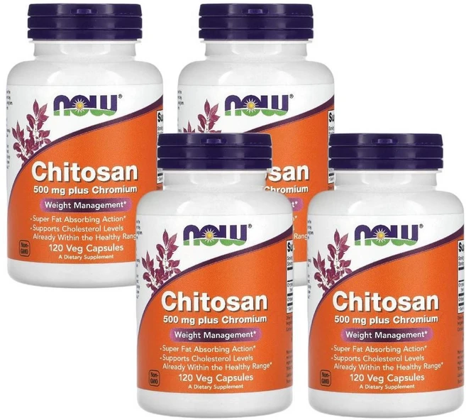 나우푸드 키토산 플러스 크로뮴 500mg 베지 캡슐 120정 4개 - 쿠팡