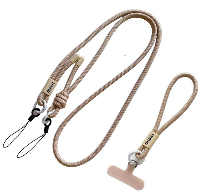 앤루프 도난 방지 길이조절 핸드폰 스트랩 2종세트(숄더스트랩+손목스트랩), 1세트, 04 베이지