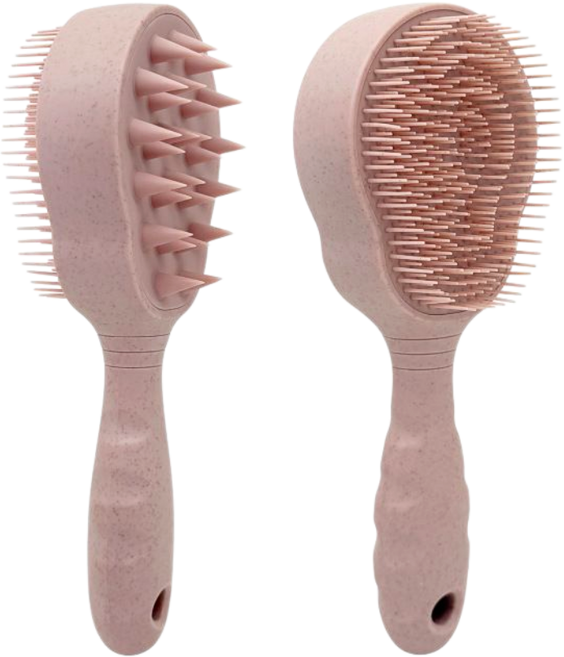 옐로구르미 두피 샴푸 브러쉬 양면 듀얼 실리콘 빗, 1개, 핑크