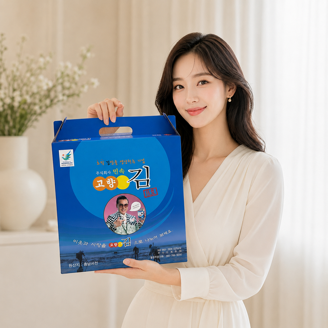 민속고향김 명품 8호(10봉) 선물세트(국내산 고급 원초를 사용하여 어머니의 정성으로 바다의 향을 담았습니다), 1박스