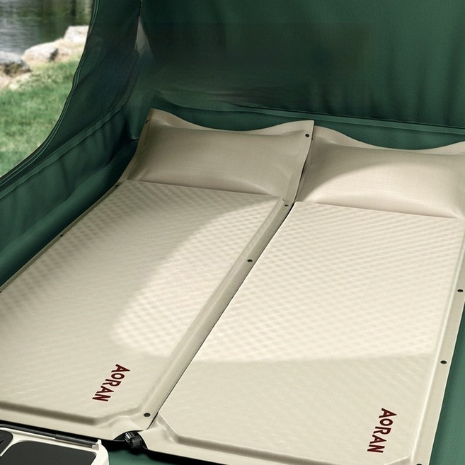 자동 팽창식 매트리스 캠핑 방수 매트 야외 캠핑 공기 침대 텐트 바닥 매트H415, 연한 카키색