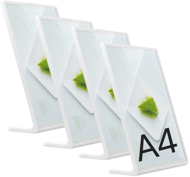 마벨인홈 아크릴 메뉴판 가격표 스탠드 POP 꽂이 L형 액자, 4개