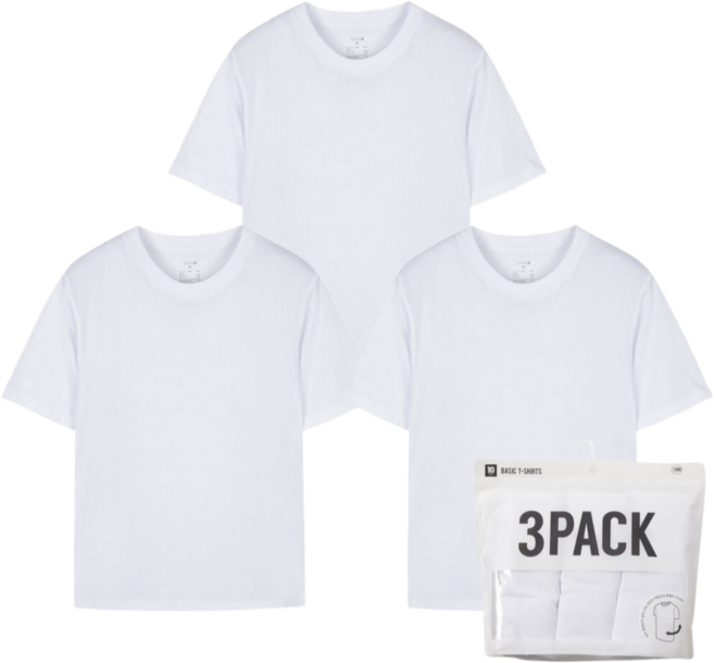 탑텐 베이직 코튼 반팔티 3개 세트 / 흰색 3 PACK
