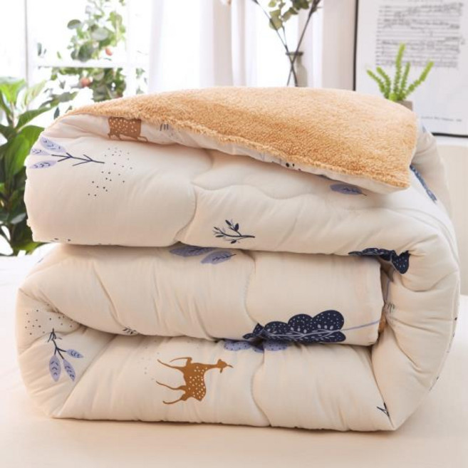 캐시미어 퀼트 따뜻한 겨울 봉제 이불 싱글 더블 퀸 사이즈 두꺼운 양털 이불 양면 벨벳 담요, 10 J