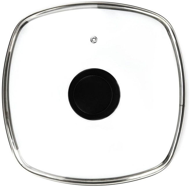 IFITTING 스팀 벤트 구멍이 있는 그릴 팬용 사각 유리 뚜껑 - Lodge 주철 프라이팬 26.67cm(10.5인치)에 적합 - 정사각형 강화 유리 뚜껑 - 범용 교체 커, 1개