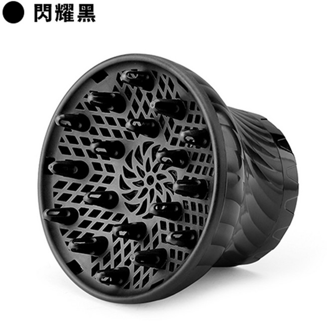 烘罩 適用3.5-8cm吹風機, 1個, 捲髮烘罩-閃耀黑