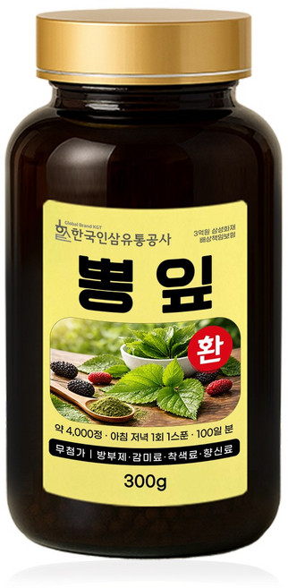 뽕잎환 (대용량 실속형 약 100일분) 건강환 빠른문의 상품번호 (6110), 1개, 300g