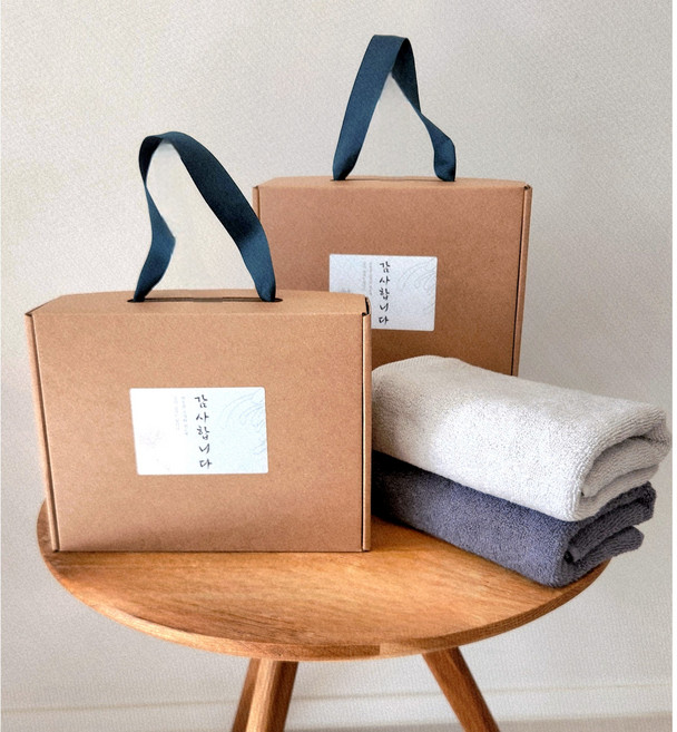 송월타올 호텔수건 30수 조문 답례품 1+1, 2개, 연회색+진회색