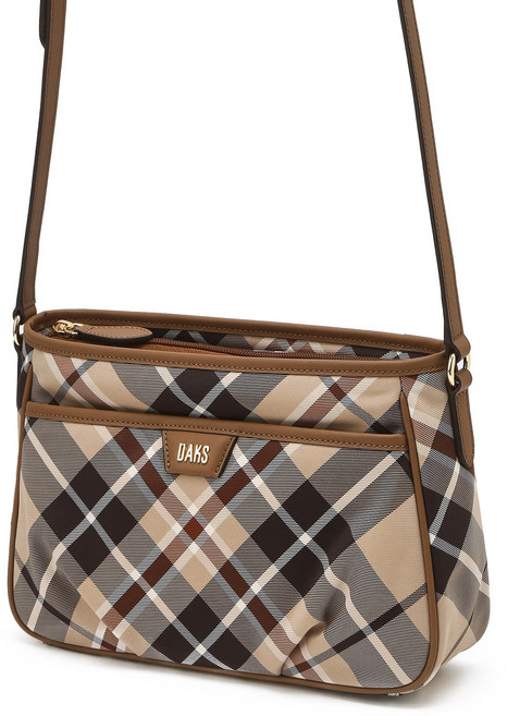 [닥스정품]브라운 체크 크로스백