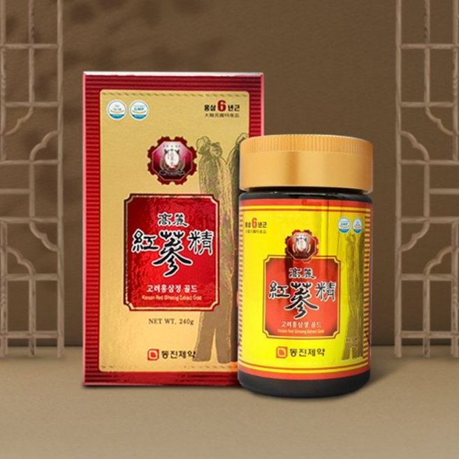 [동진제약] 6년근 고려홍삼정 골드 +쇼핑백 포함 호관원을 만드는 회사 고려홍삼정 직접 경험하세요, 240g, 1개