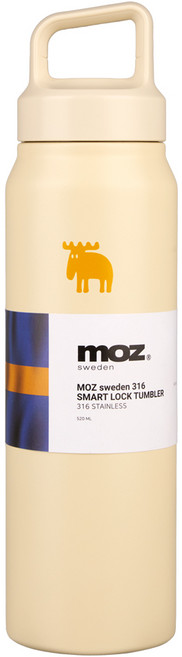 MOZ 스웨덴 스마트락 텀블러 포스코 316 스텐 원버튼 손잡이 보온보냉병 보온보냉텀블러, 1개, 520ml, 허니옐로우