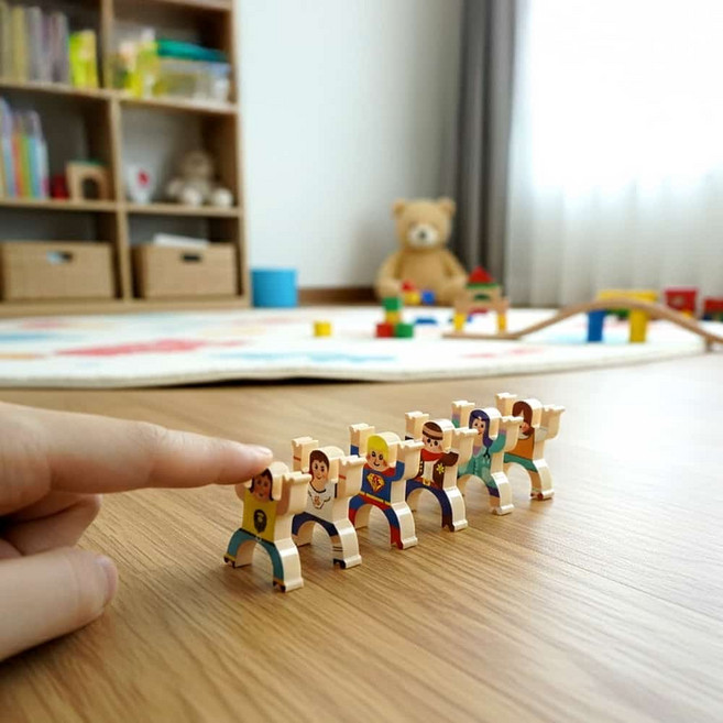 신체활동블록놀이 온가족이모두즐거운 캐릭터 균형쌓기 플라스틱 블록 게임 16P 어린이오감발달