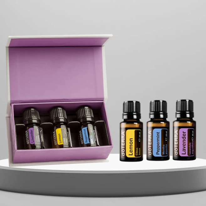 도테라 인트로 키트 3종 아로마 오일 (라벤더 레몬 페퍼민트 각 5ml) 식용, 1개 - 쿠팡