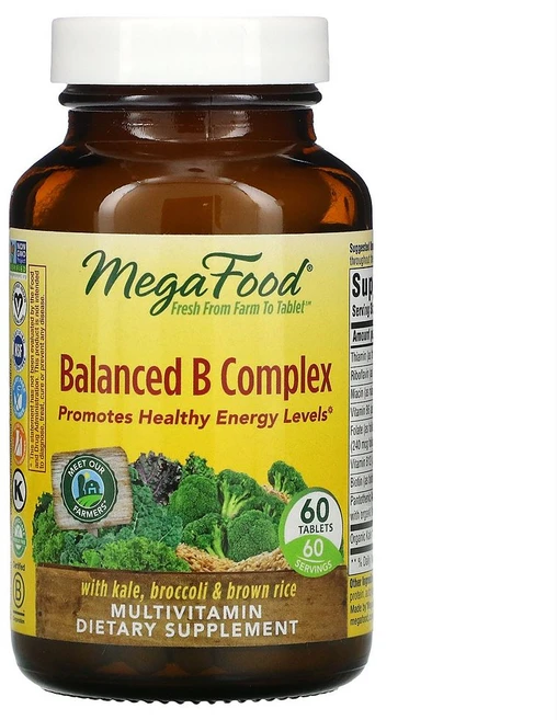 메가푸드 밸런스 B 콤플렉스 60정 비타민 엽산 비오틴, 1개 - 쿠팡