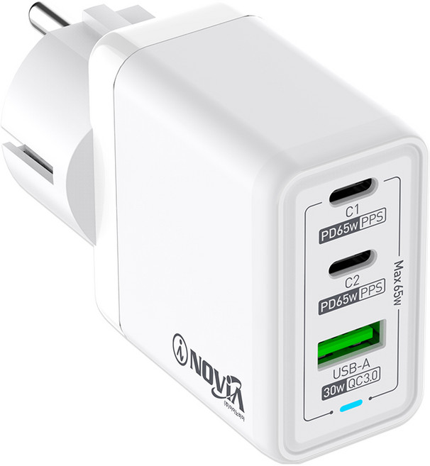 아이노비아 PD 65W GaN PPS USB 3포트 삼성 25W 45W 고속 접지 멀티충전기, ZH65W(화이트), 1개