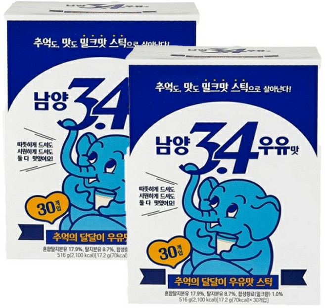 남양34 우유맛 스틱 분말, 17.2g, 30개입, 2개