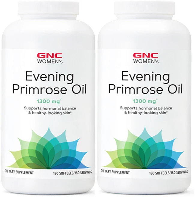 GNC 우먼스 이브닝 프림로즈 오일 1300mg 소프트젤, 2개, 180정 - 쿠팡