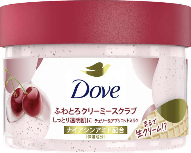 [일본정품]도브 크리미 스크럽 체리 살구 밀크 280g 4902111777498, 1개